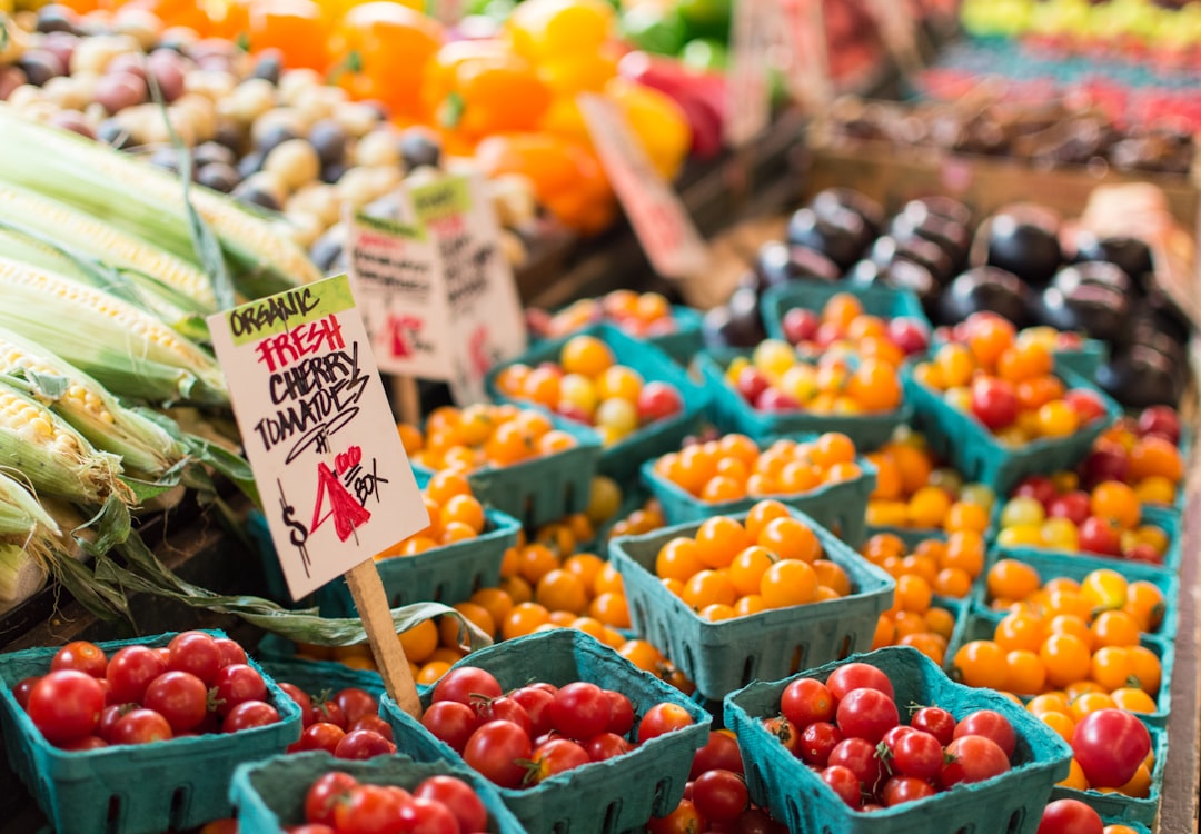 farmers market seasonal vegetables stall