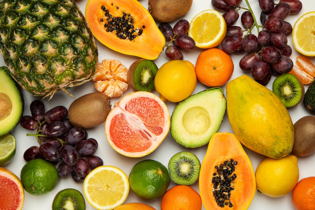 Vegetais e frutas coloridas ricas em fibra